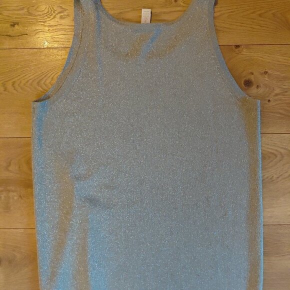 Chico's Silver Metallic Knit Tank Shell Holiday Party (3) XL - Picture 5 of 5